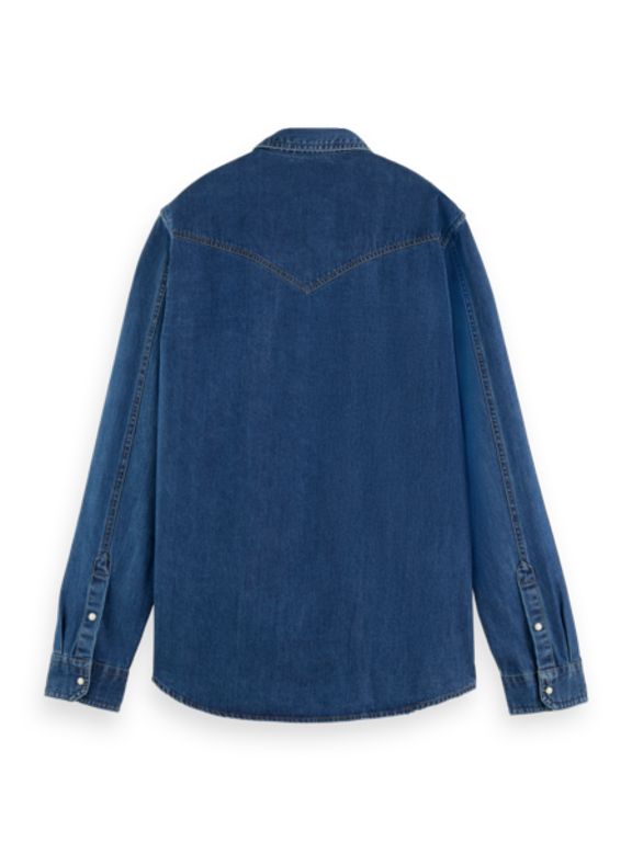 Blauw classic western shirt