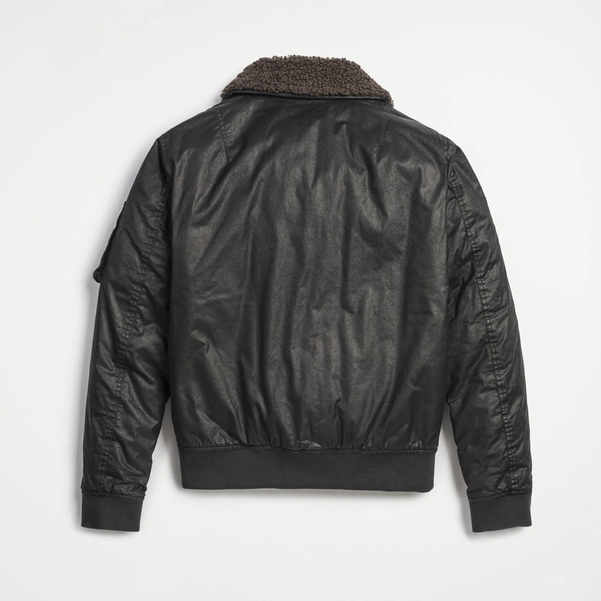 Waxed cotton bomber jacket