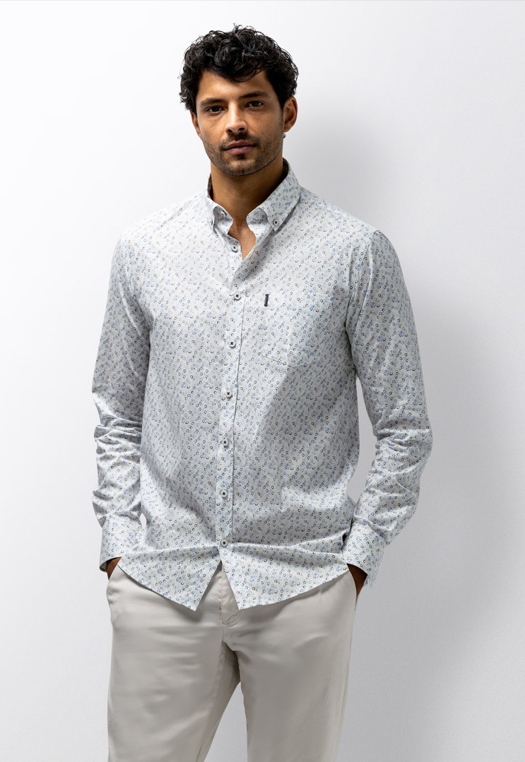Poplin print ls bd