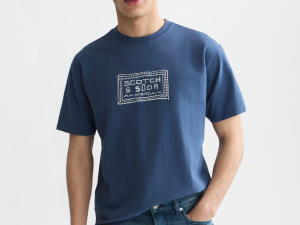 Scotch & Soda Embroidered Front Artwork Relaxed-Fit T-Shirt 183587-410