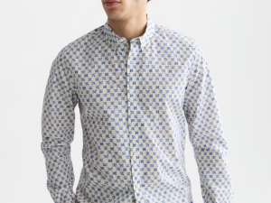 MICRO-PRINTED SLIM-FIT SHIRT
