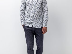 Overhemd met print en structuur 214-26217-5659