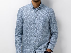 Overhemd met geometrische print 214-26218-5659