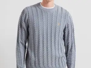 Farah Knight Cable Sweater Icelandic Blue