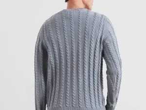Farah Knight Cable Sweater Icelandic Blue