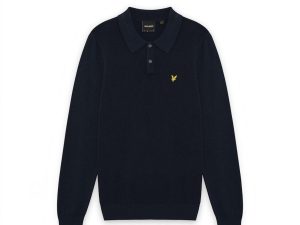 Lyle & Scott Panelled Waffle Knitted Polo KN2570V