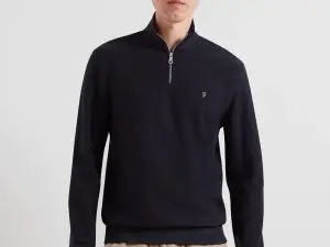 Farah Conrad Textured Quarter Zip Sweatshirt