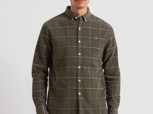 Maverick Regular Fit Check Cord Shirt In Rosemary