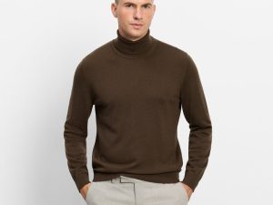 OLYMP Casual Strick Regular Fit Rollkragen — Brun-Noir