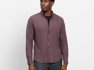 OLYMP Casual shirt, Regular Fit, button-down, Bordeaux