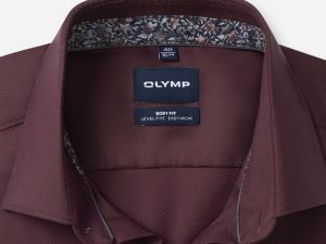 OLYMP Level Five Body Fit Kent Shirt, Bordeaux